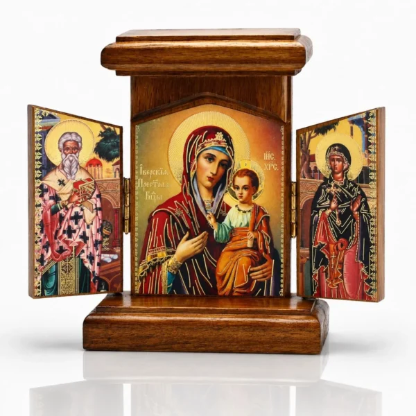 Holz-Triptychon mit Ikonen