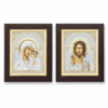 Ikonen-Set 2er – Edles Duo Maria & Pantokrator 11 Ikonen-Set aus zwei Ikonen, Maria mit Kind und Christus Pantokrator, Detailaufnahme