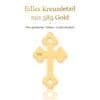 Kreuzanhänger aus 585 Gold im Detail Kleines Kreuz aus 585er Gold mit Punzierung, Detailaufnahme