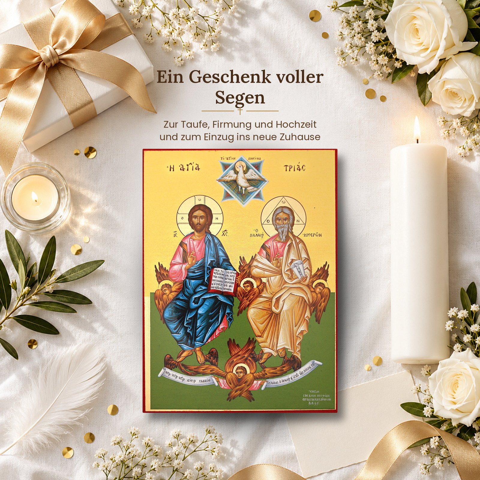 Ikone Heilige Dreifaltigkeit als Geschenk zur Taufe, Firmung, Hochzeit und zum Einzug