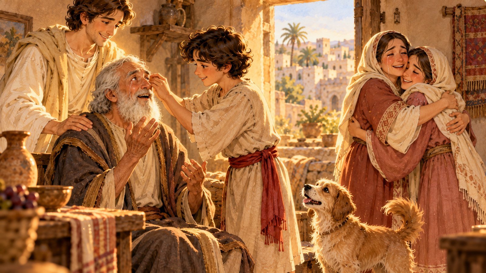 Tobias und der Engel Raphael – Gute-Nacht-Geschichte aus der Bibel 4 Tobias heilt die Augen seines Vaters Tobit – Bibelgeschichte nach dem Buch Tobit für Kinder