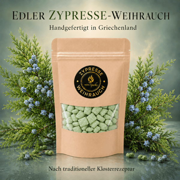 misticSparks Kirchenweihrauch Zypresse – handgefertigt in Griechenland