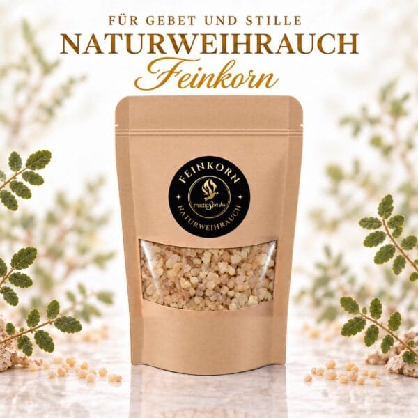 Naturweihrauch Feinkorn von misticSparks – Kraftpapier-Beutel mit feinen Weihrauchkörnern aus reinem Boswellia-Harz, für Gebet und Stille