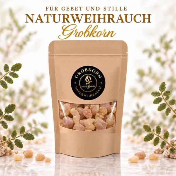 Startseite 12 Naturweihrauch Grobkorn von misticSparks – Kraftpapier-Beutel mit groben Weihrauchkörnern aus reinem Boswellia-Harz, für Gebet und Stille
