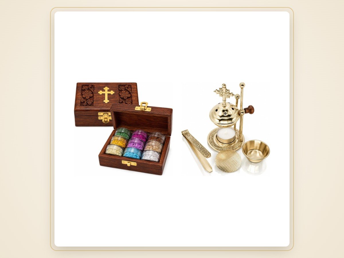 Christliche Weihnachtsgeschenke – Ideen mit Bedeutung 1 Weihrauch-Geschenkset mit Brenner – christliche Weihnachtsgeschenke
