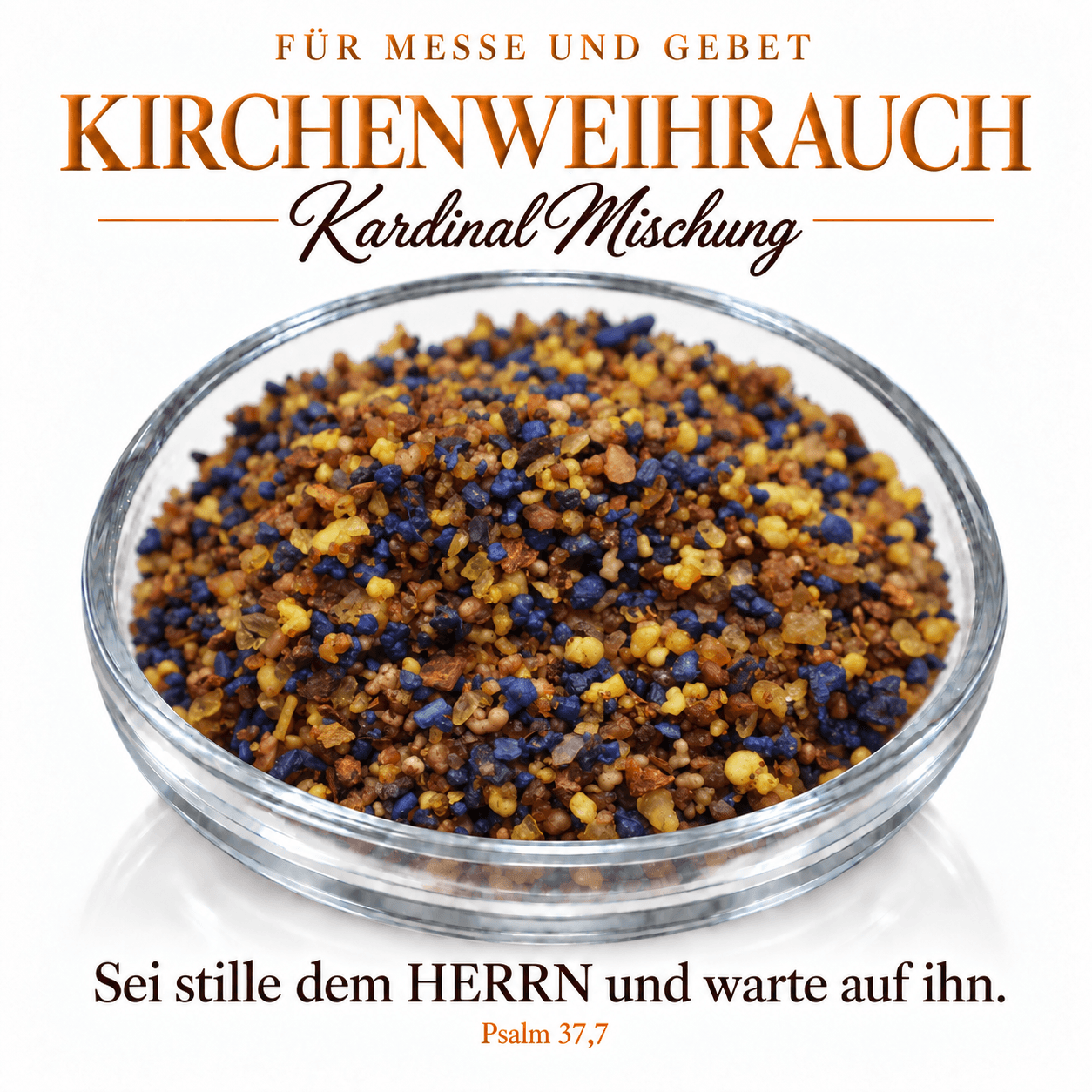 Christlicher Kirchenweihrauch Kardinal – Gardenie – in der Weihrauchschale