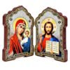 Klappikone aus Holz – Gottesmutter von Kasan & Christus Pantokrator – Ikonen-Diptychon zum Aufstellen 9 Klappikone aus Holz – Gottesmutter von Kasan und Christus Pantokrator, aufgeklappt