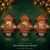 Drei Motive des Hausaltars mit Öllämpchen: Gottesmutter Hodegetria, von Iveron und „Axion Estin“