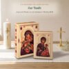Schatullen-Set mit Gottesmutter-Ikone zur Taufe mit Taufkerze und Kreuz
