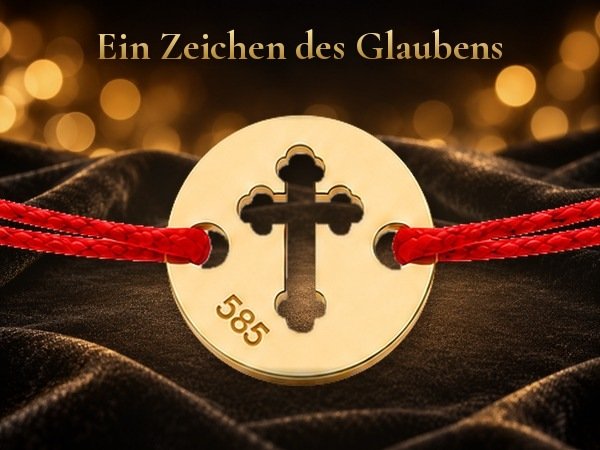 Taufarmband Baby Echtgold mit Kreuz am roten Band – Goldarmband zur Taufe für Mädchen und Jungen 16 Taufarmband rund Echtgold 585 – Ein Zeichen des Glaubens