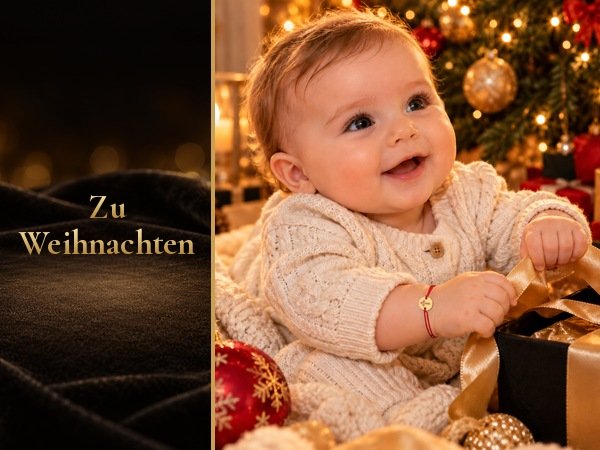 Taufarmband Baby Echtgold mit Kreuz am roten Band – Goldarmband zur Taufe für Mädchen und Jungen 24 Taufarmband rund Echtgold 585 – Zu Weihnachten: ein Geschenk mit Bedeutung